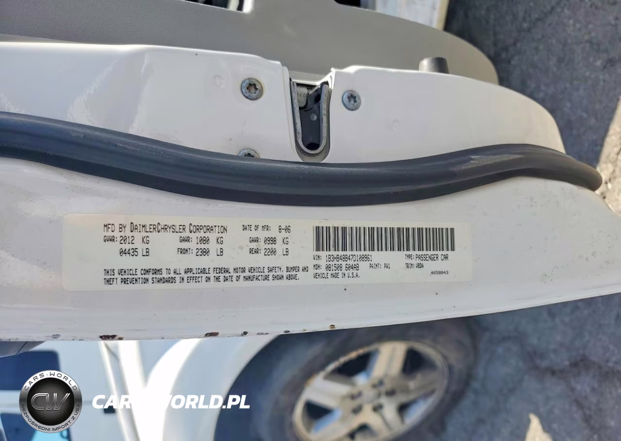 2007 Dodge Caliber Sxt VIN:1B3HB48B47D108961 - 12
