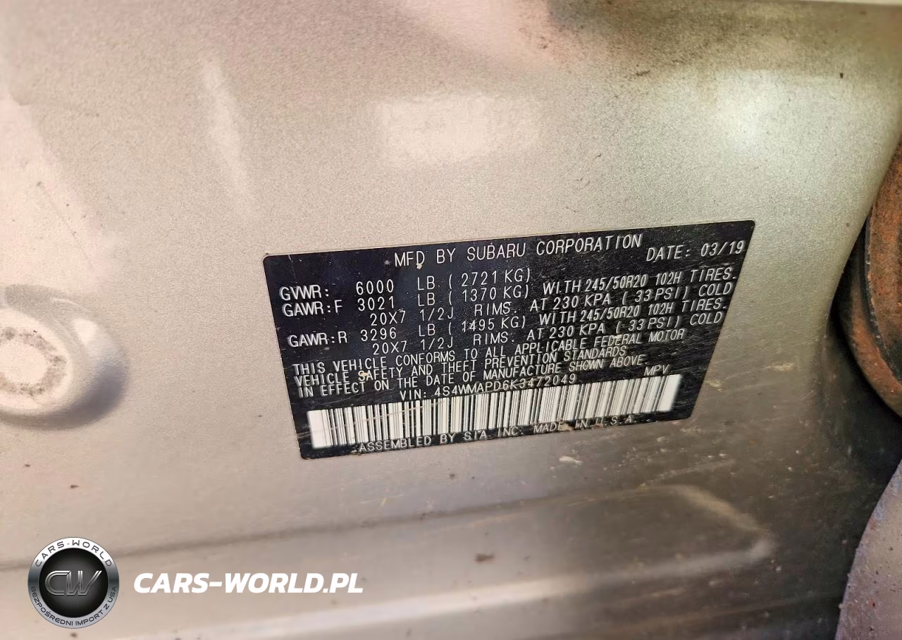 2019 Subaru Ascent Limited VIN:4S4WMAPD6K3472049 - 12
