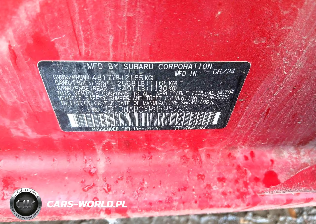 2024 Subaru Impreza VIN:JF1GUABCXR8395292 - 12