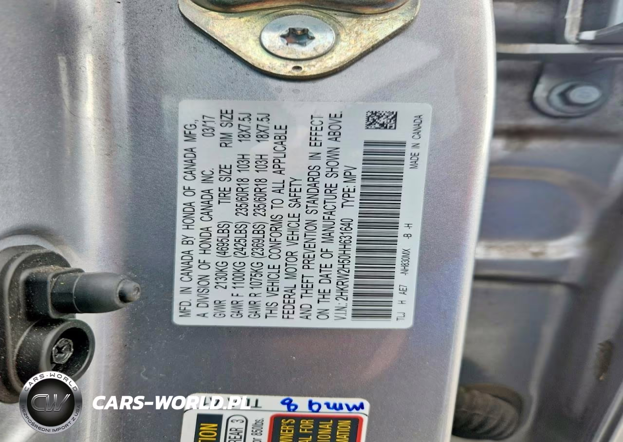 2017 Honda Cr-V Ex VIN:2HKRW2H50HH631640 - 14