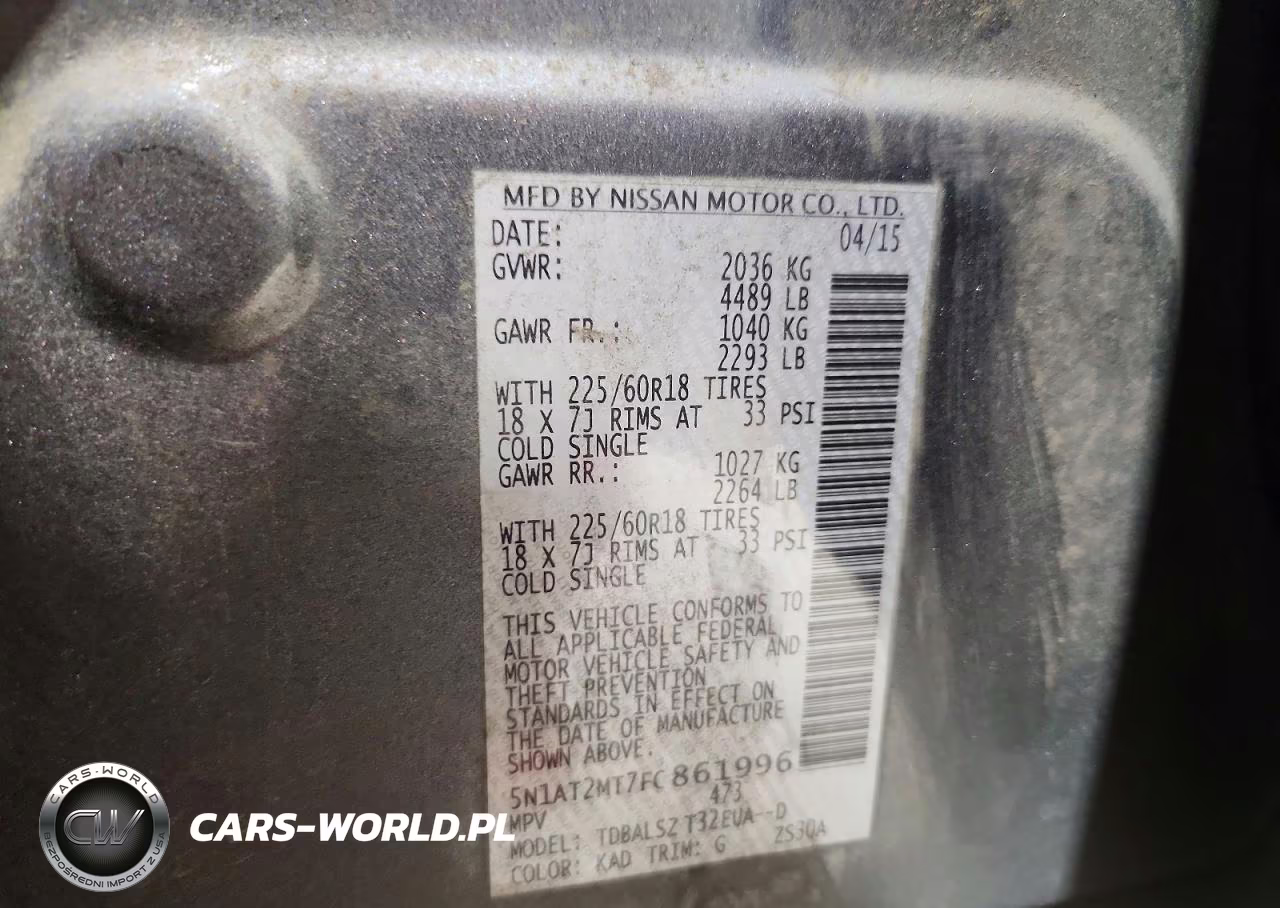 2015 Nissan Rogue Sl VIN:5N1AT2MT7FC861996 - 13