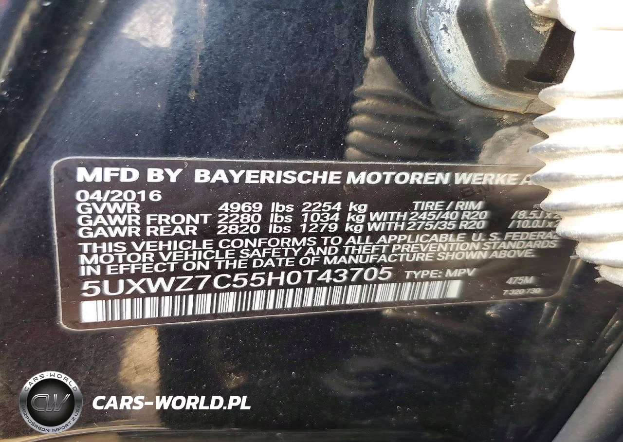 2017 BMW X3 Sdrive28I VIN:5UXWZ7C55H0T43705 - 12