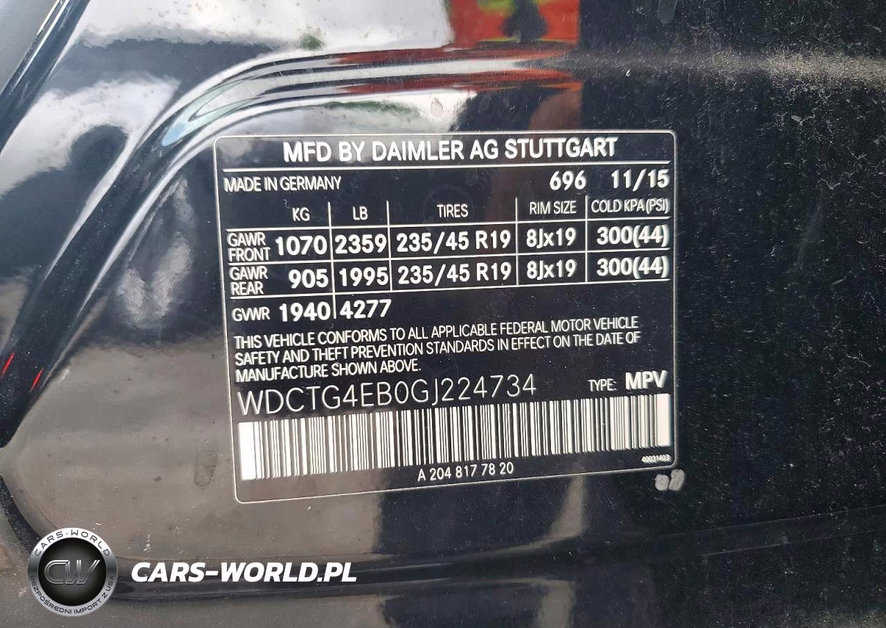 2016 Mercedes-Benz Gla 250 VIN:WDCTG4EB0GJ224734 - 13