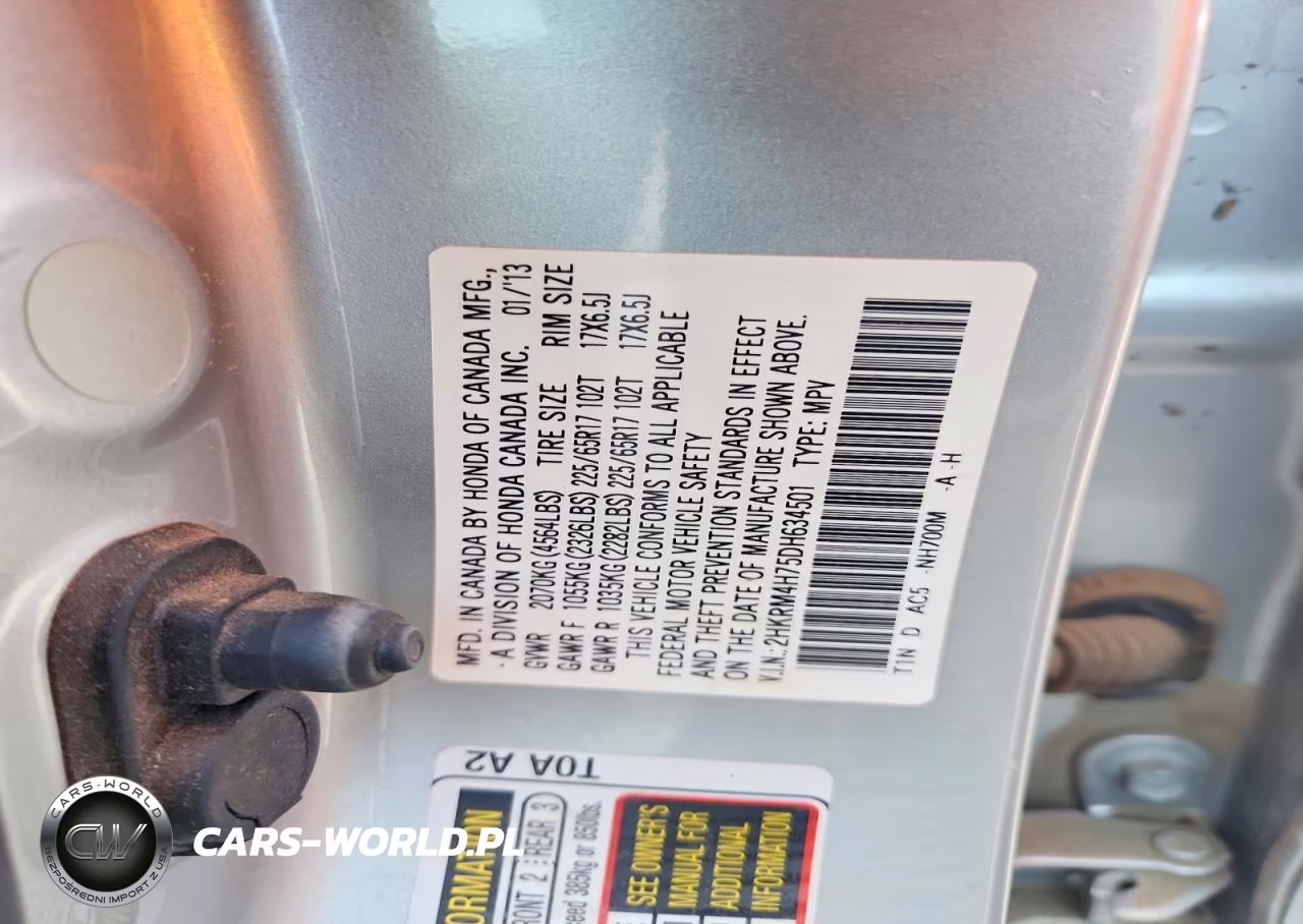 2013 Honda Cr-V Exl VIN:2HKRM4H75DH634501 - 13