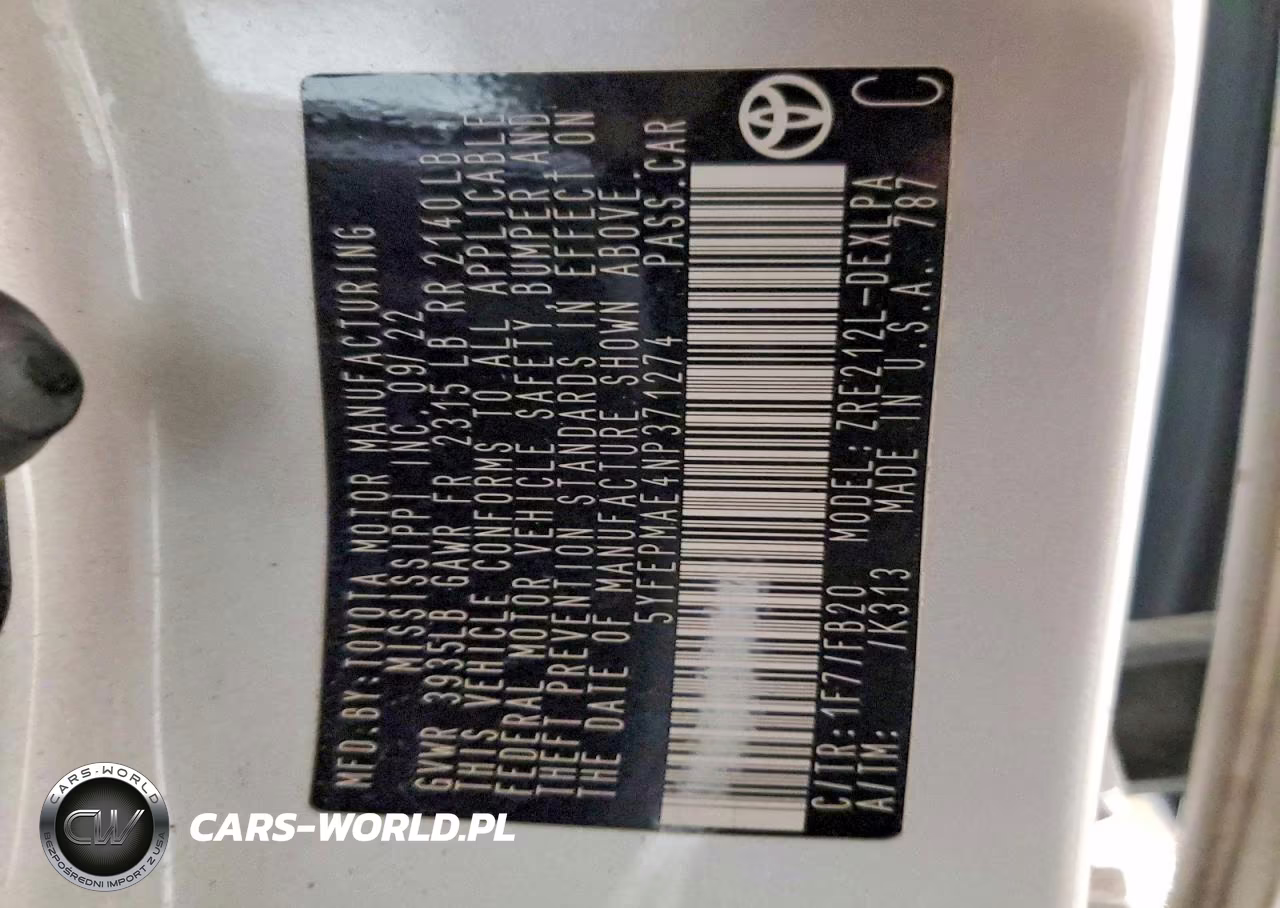 2022 Toyota Corolla Le VIN:5YFEPMAE4NP371274 - 12