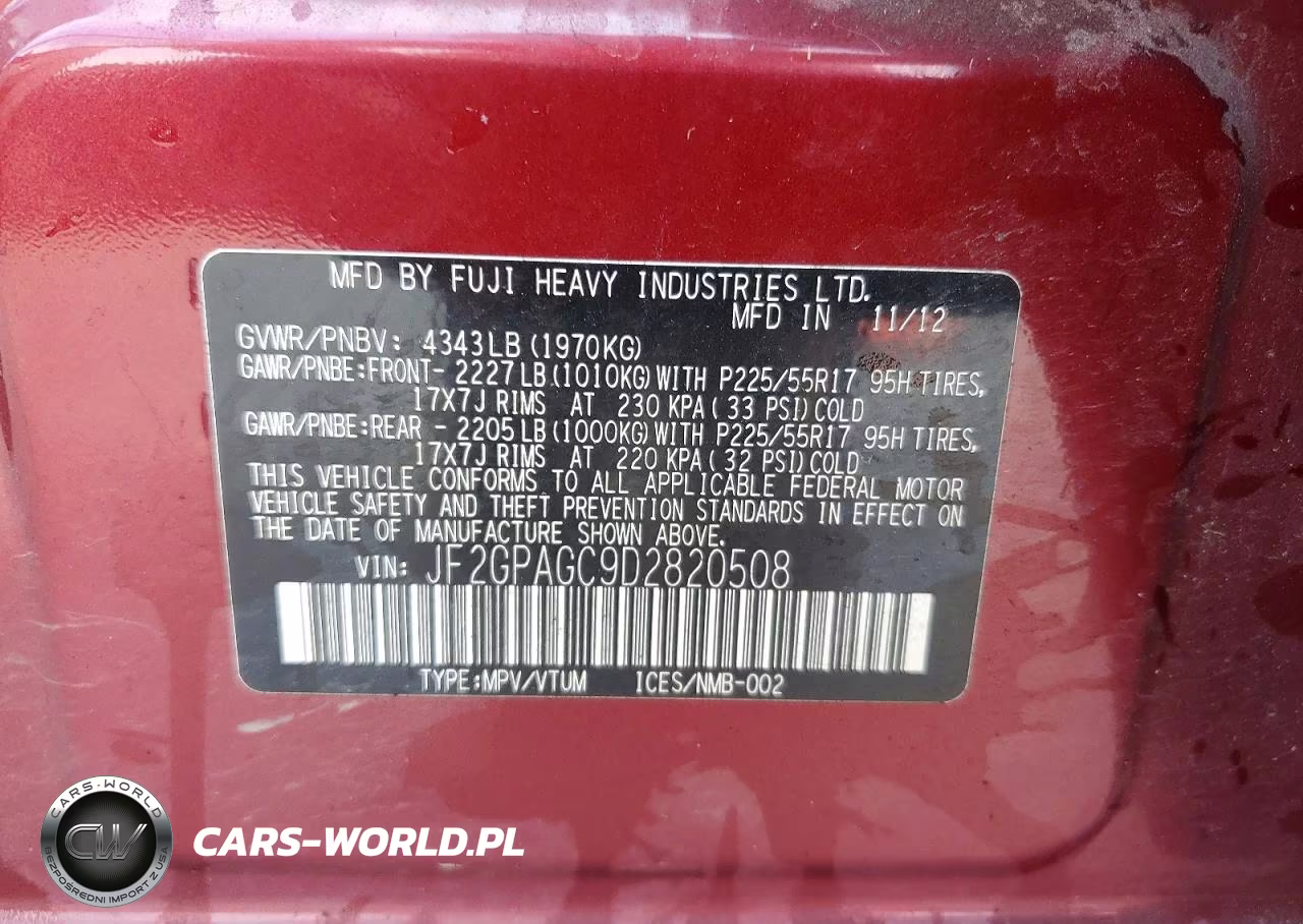 2013 Subaru Xv Crosstrek 2.0 Limited VIN:JF2GPAGC9D2820508 - 13