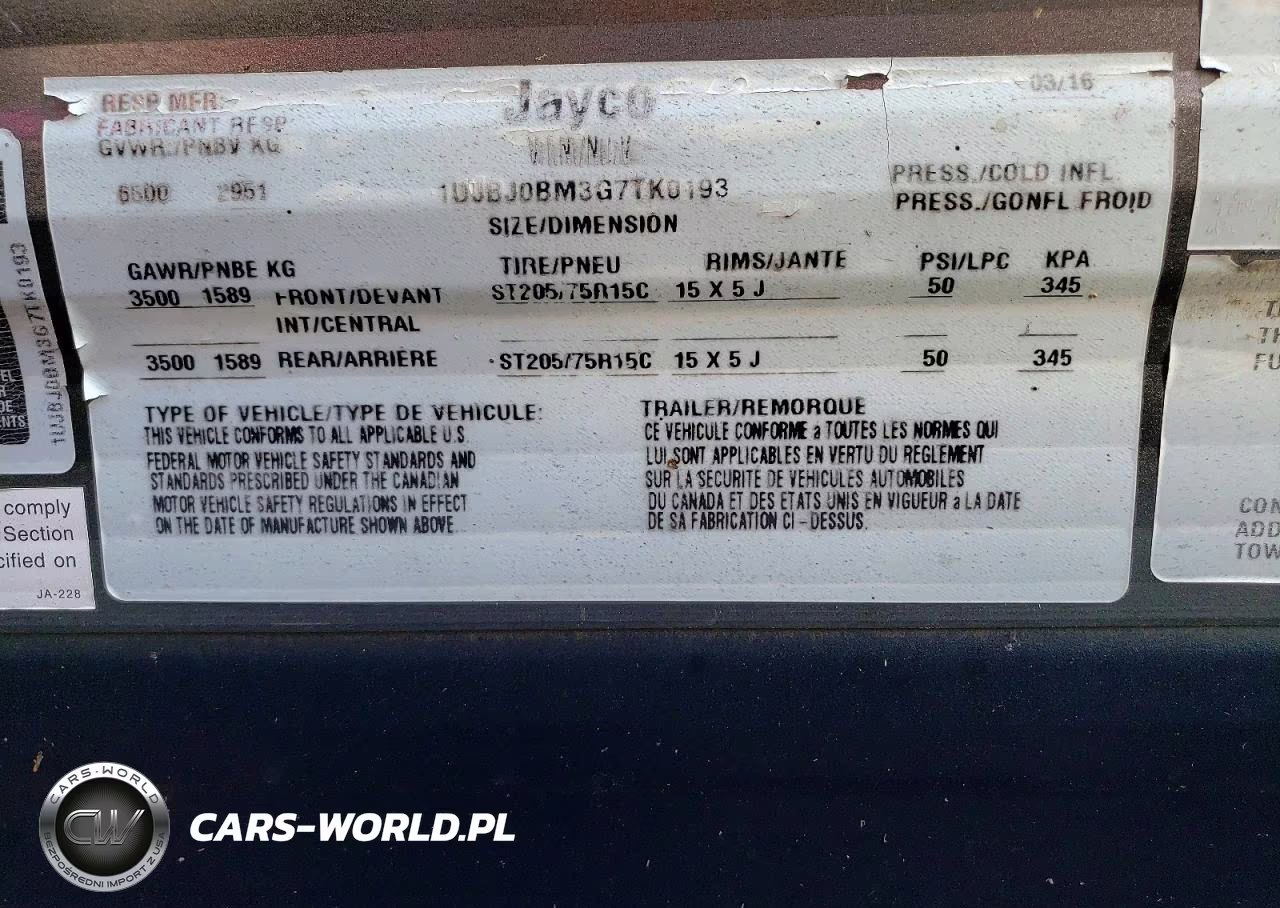 2016 Jayco Inc Jfligh23Rb VIN:1UJBJ0BM3G7TK0193 - 10