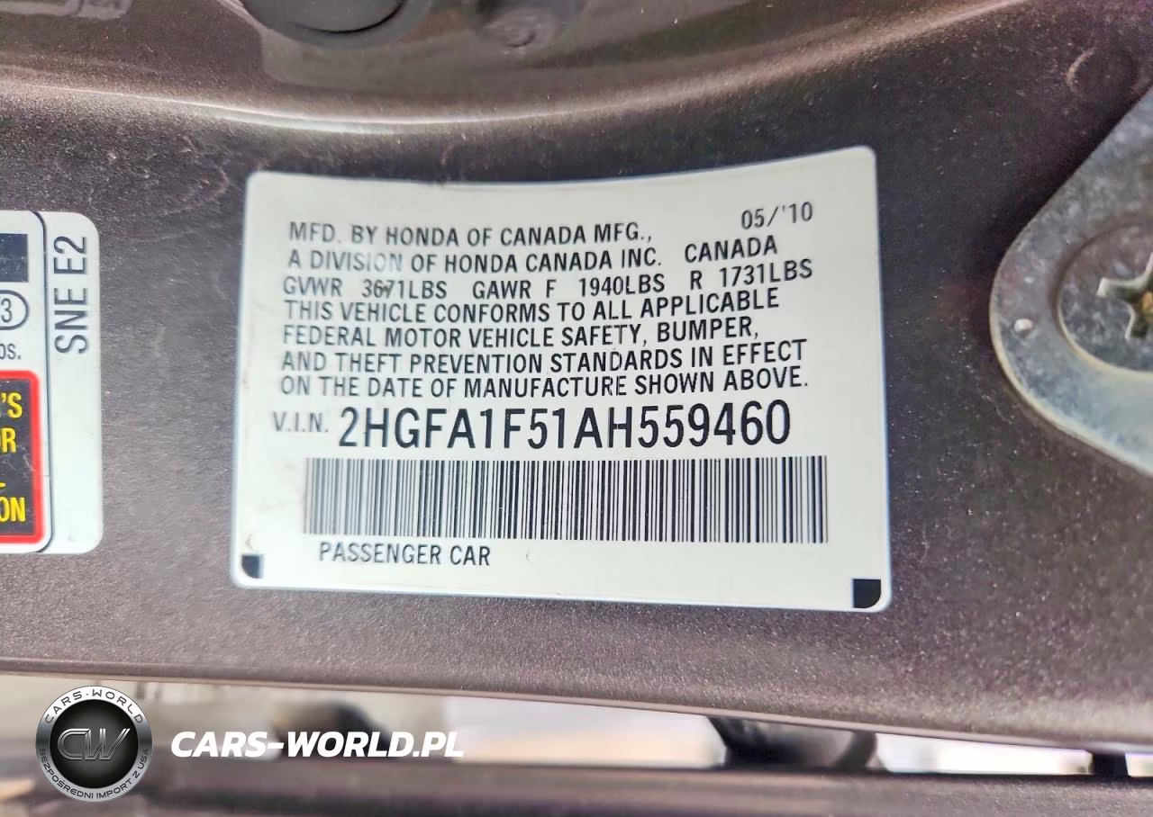 2010 Honda Civic Lx VIN:2HGFA1F51AH559460 - 13