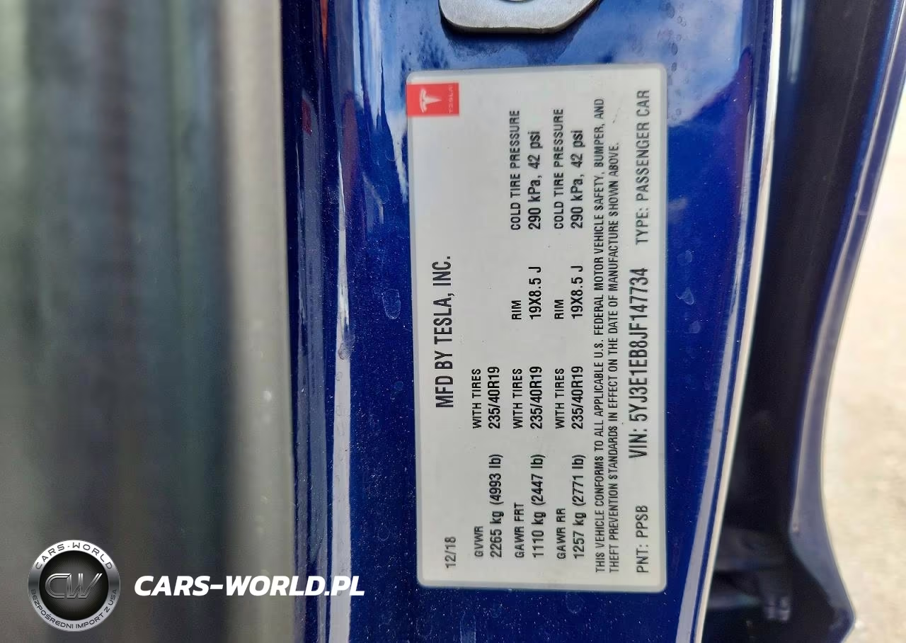 2018 Tesla Model 3 VIN:5YJ3E1EB8JF147734 - 12