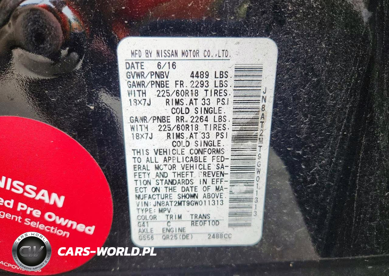 2016 Nissan Rogue S VIN:JN8AT2MT9GW011313 - 14