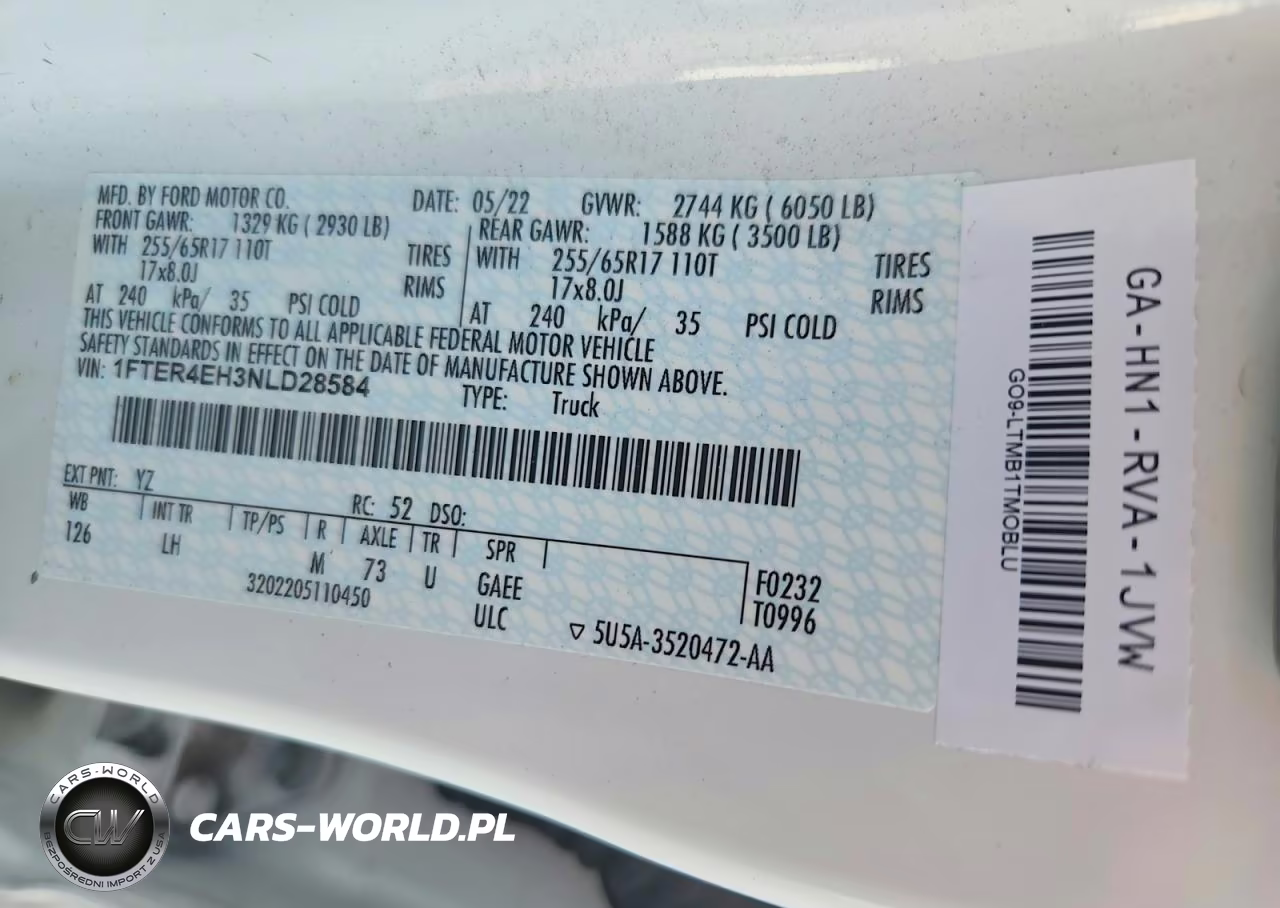 2022 Ford Ranger Xl VIN:1FTER4EH3NLD28584 - 12