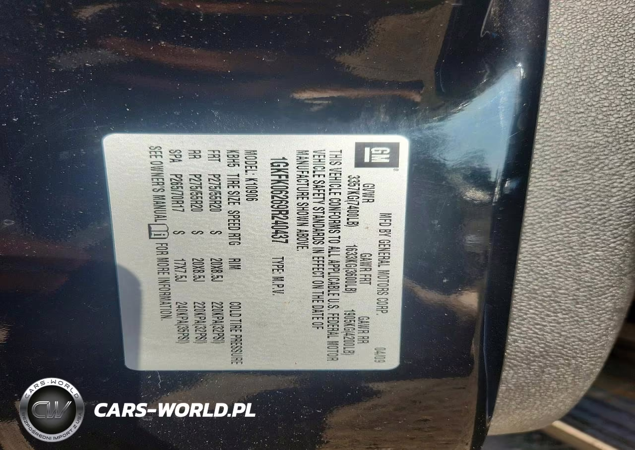 2009 GMC Yukon Xl Denali VIN:1GKFK06269R240437 - 13