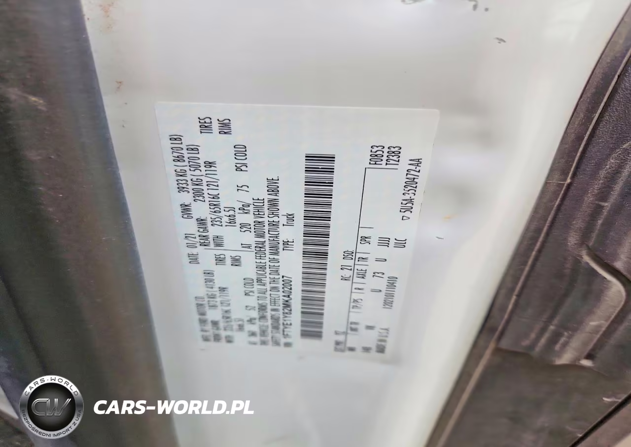 2021 Ford Transit T-150 VIN:1FTYE1Y82MKA02007 - 12
