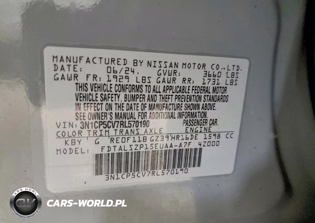 2024 Nissan Kicks Sv VIN:3N1CP5CV7RL570190 - 13