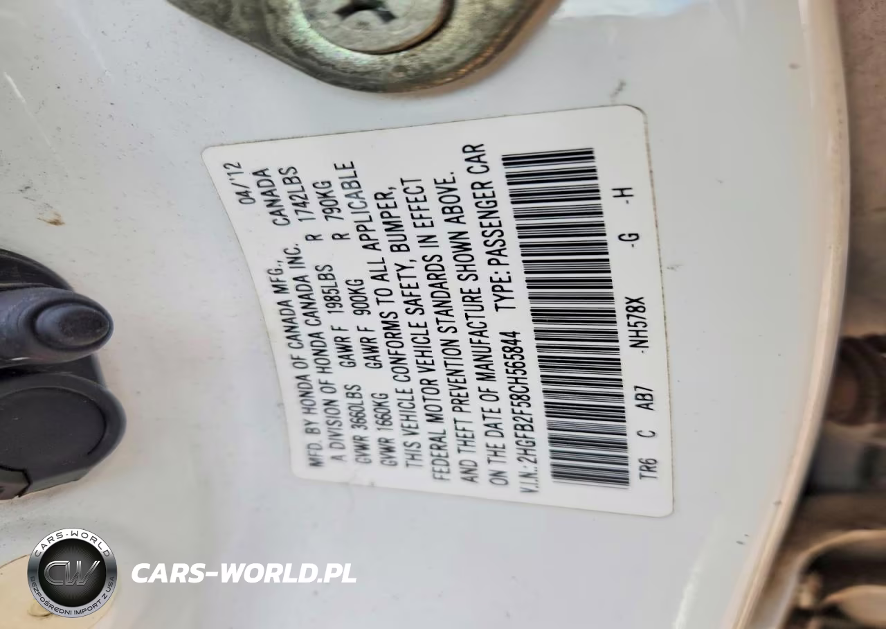 2012 Honda Civic Lx VIN:2HGFB2F58CH565844 - 12