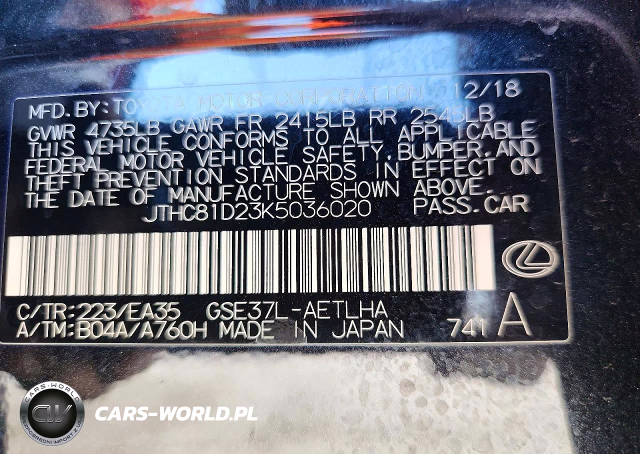 2019 Lexus Is 300 VIN:JTHC81D23K5036020 - 13