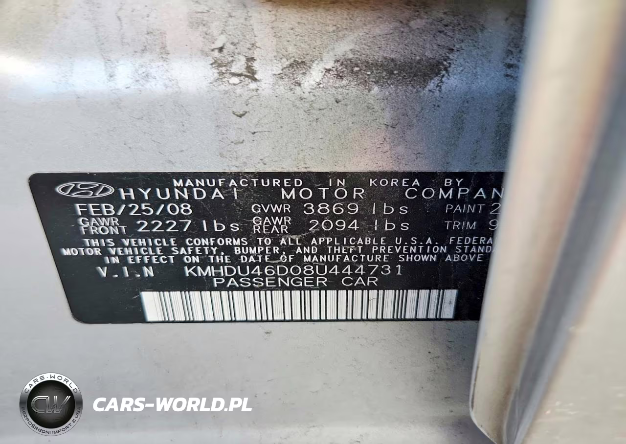 2008 Hyundai Elantra Gls VIN:KMHDU46D08U444731 - 12