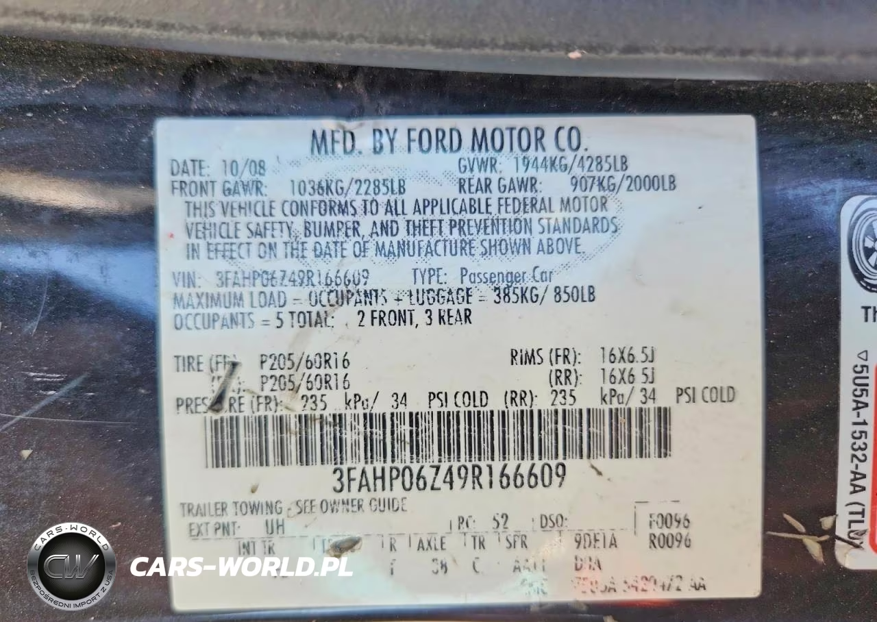 2009 Ford Fusion S VIN:3FAHP06Z49R166609 - 12