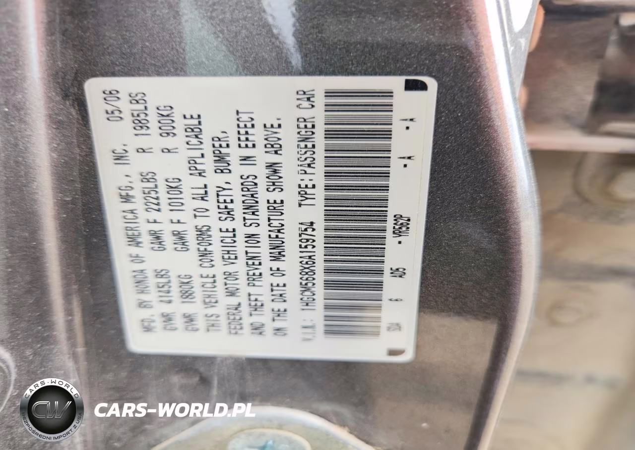 2006 Honda Accord Ex VIN:1HGCM568X6A159754 - 12