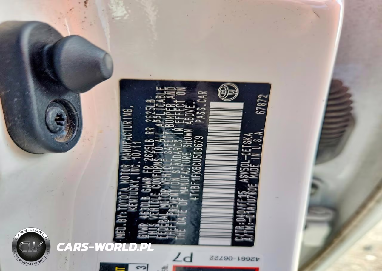 2012 Toyota Camry Se VIN:4T1BF1FK6CU508679 - 12