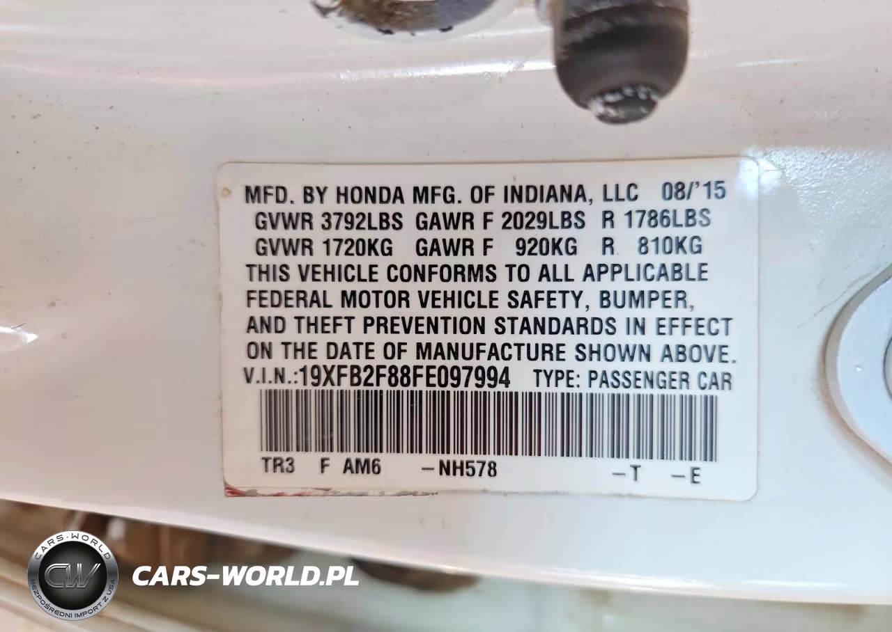 2015 Honda Civic Ex VIN:19XFB2F88FE097994 - 12