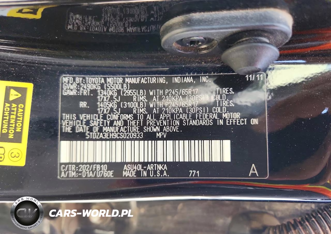 2012 Toyota Highlander Base VIN:5TDZA3EH9CS020933 - 12