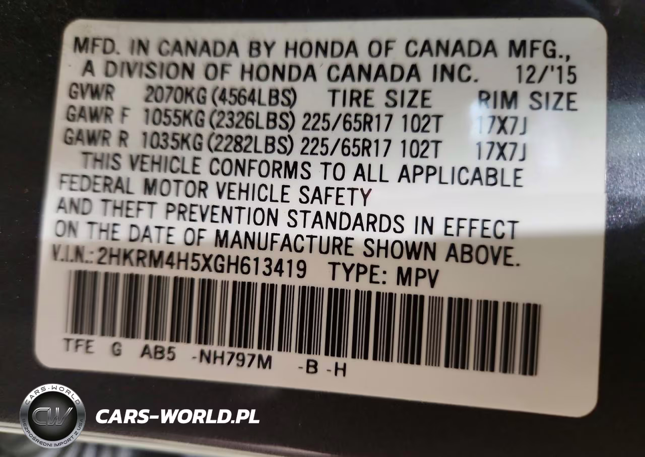 2016 Honda Cr-V Ex VIN:2HKRM4H5XGH613419 - 13