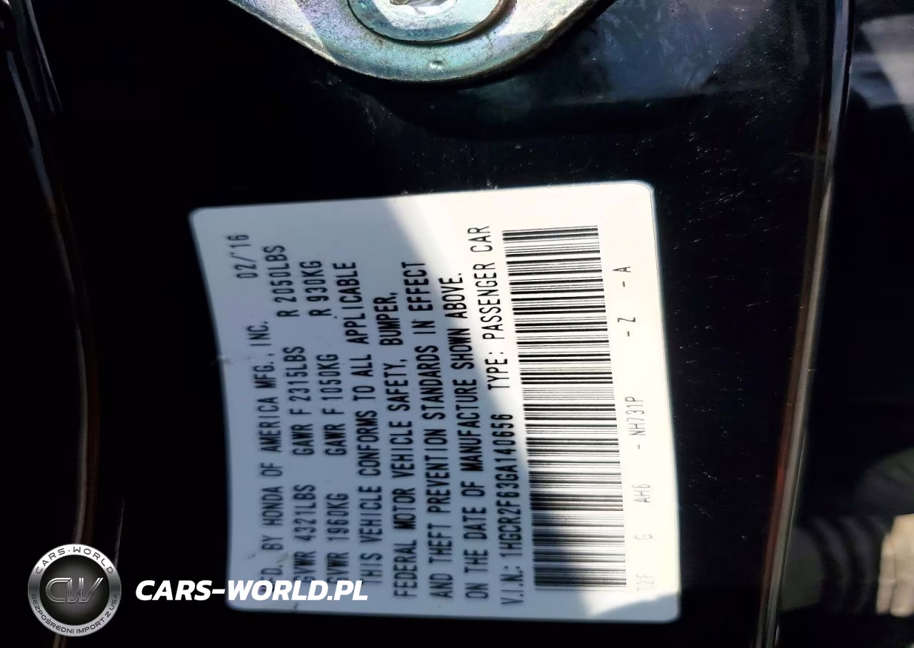 2016 Honda Accord Sport VIN:1HGCR2F63GA140656 - 12