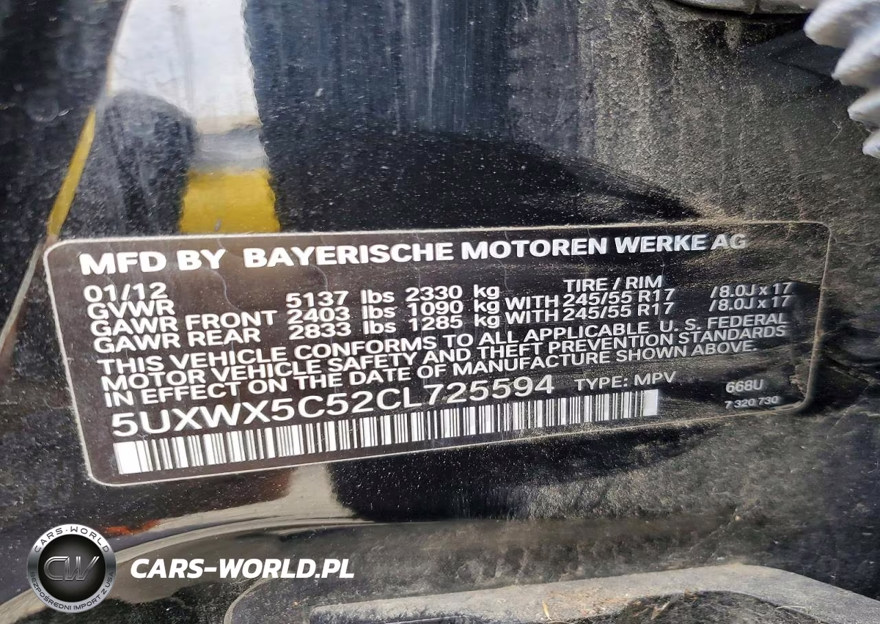 2012 BMW X3 xDrive28I VIN:5UXWX5C52CL725594 - 13