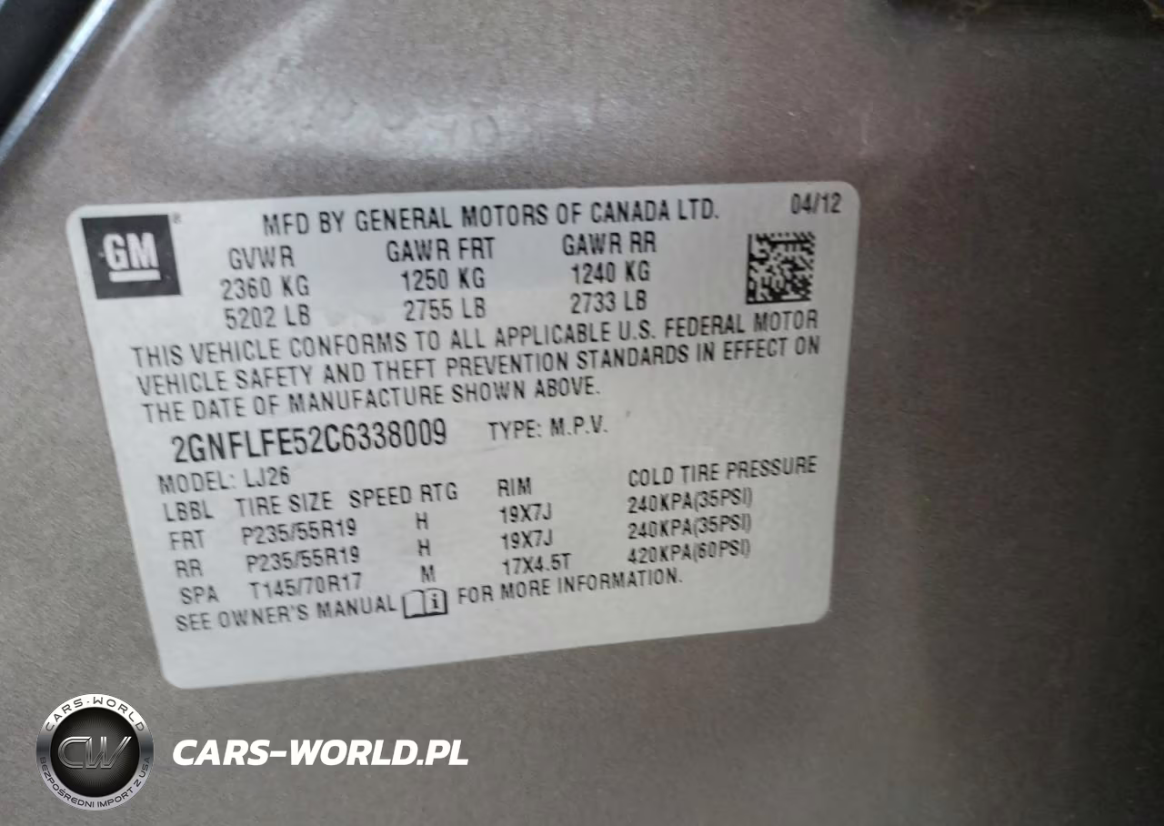 2012 Chevrolet Equinox Ltz VIN:2GNFLFE52C6338009 - 13