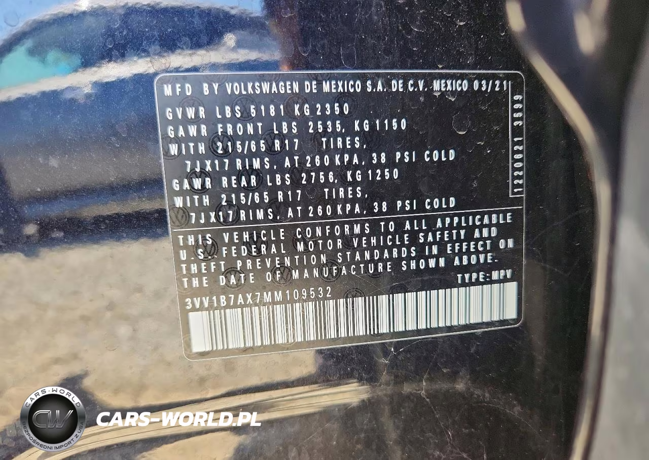 2021 Volkswagen Tiguan S VIN:3VV1B7AX7MM109532 - 13