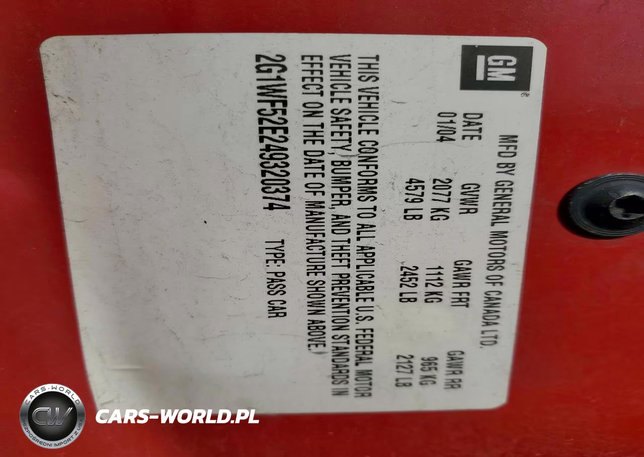 2004 Chevrolet Impala VIN:2G1WF52E249320374 - 12