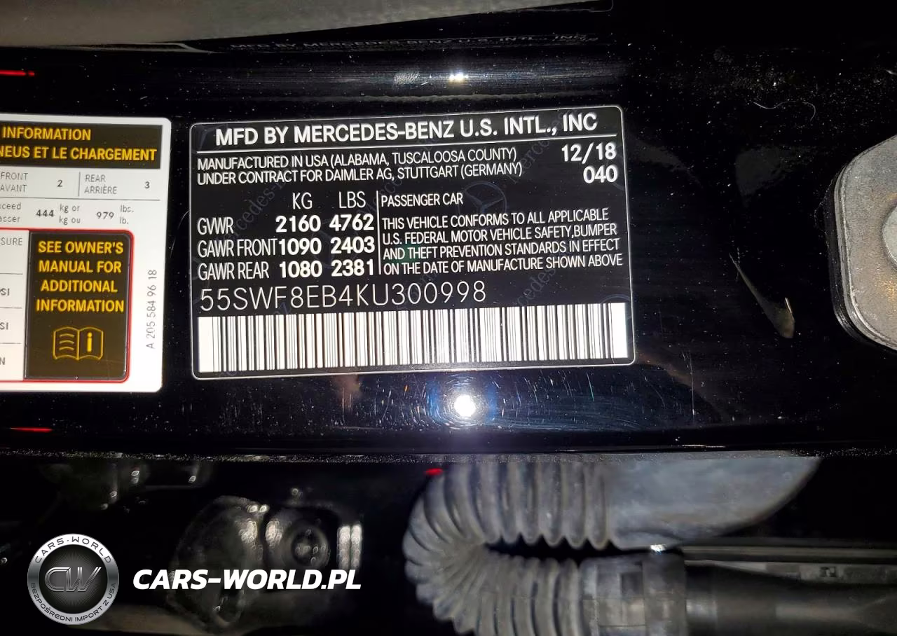 2019 Mercedes-Benz C 300 4Matic VIN:55SWF8EB4KU300998 - 13