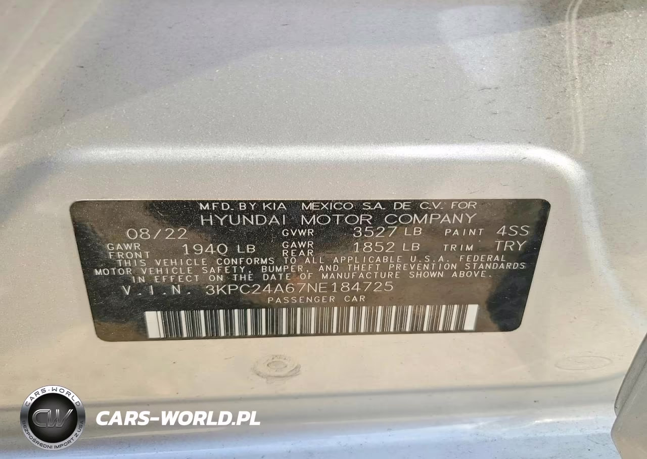 2022 Hyundai Accent Se VIN:3KPC24A67NE184725 - 12