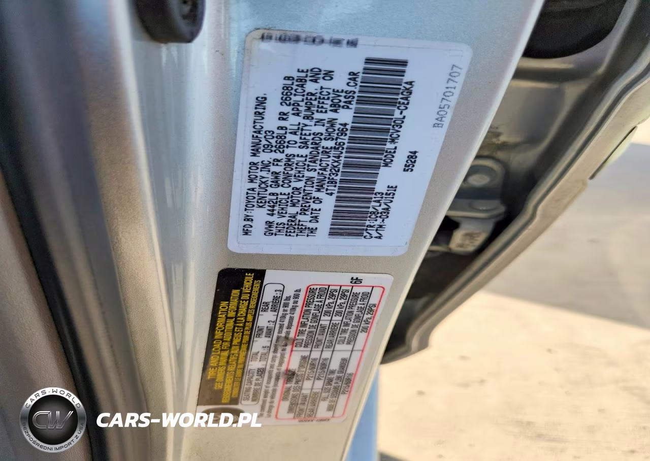 2004 TOYOTA CAMRY VIN:4T1BF32KX4U567964 - 12