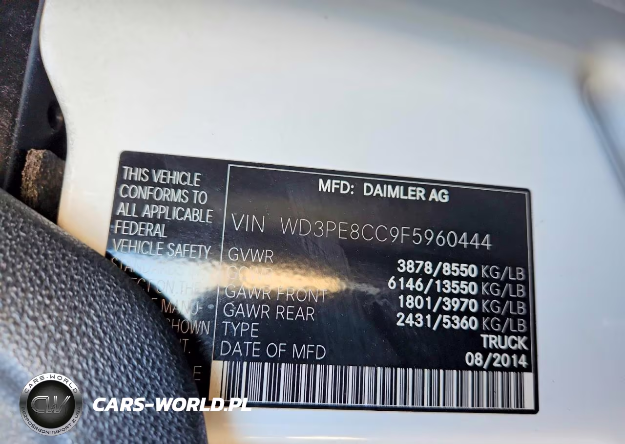 2015 Mercedes-Benz Sprinter 2500 VIN:WD3PE8CC9F5960444 - 13