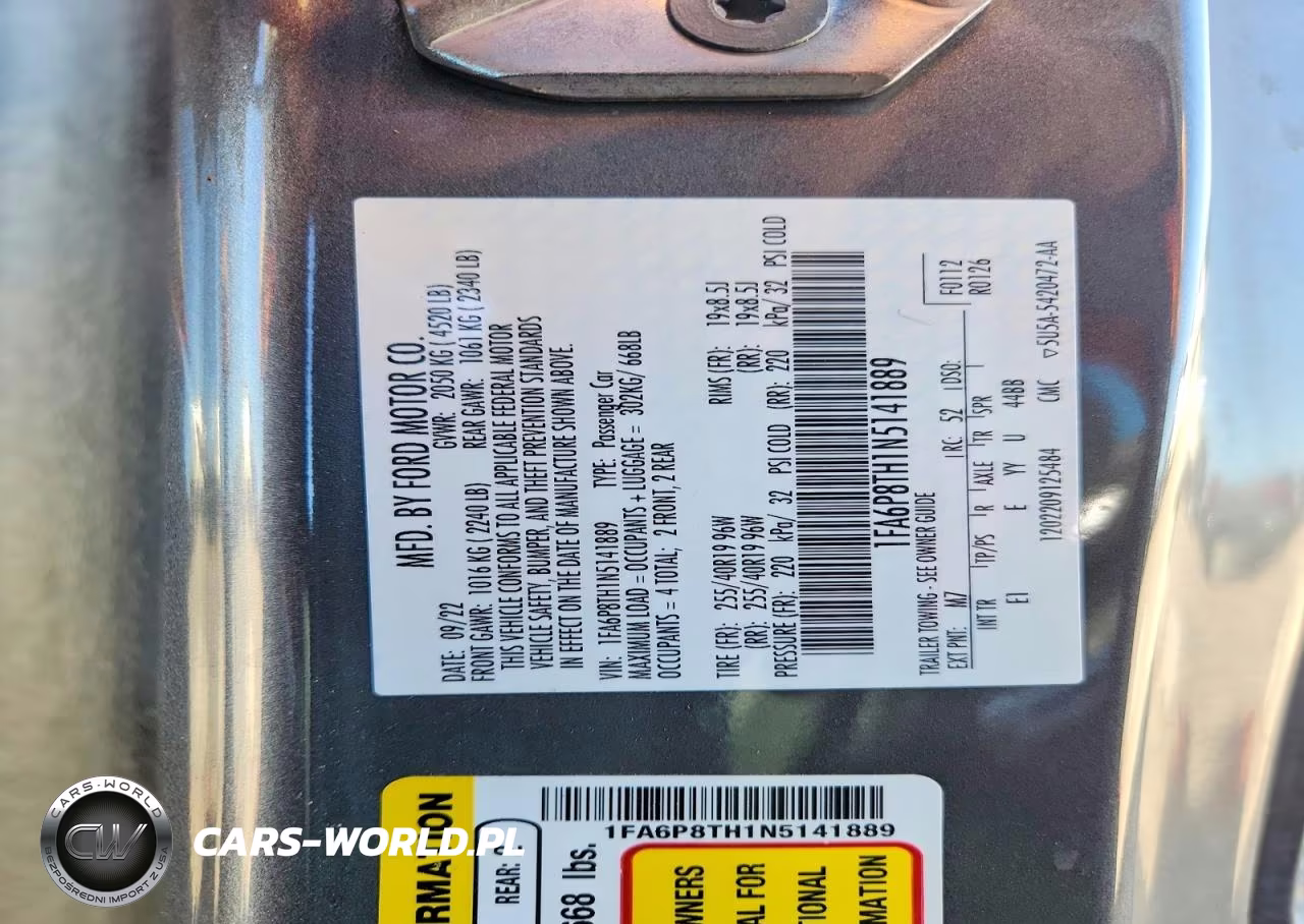 2022 Ford Mustang VIN:1FA6P8TH1N5141889 - 12