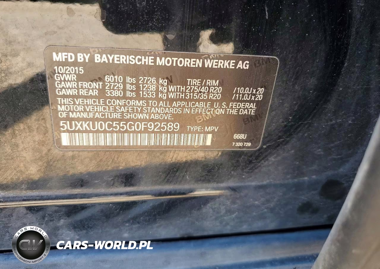 2016 BMW X6 Sdrive35I VIN:5UXKU0C55G0F92589 - 13