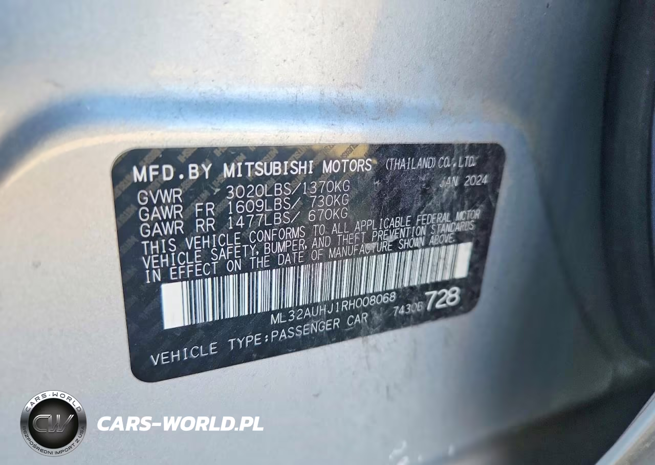2024 Mitsubishi Mirage Es VIN:ML32AUHJ1RH008068 - 12