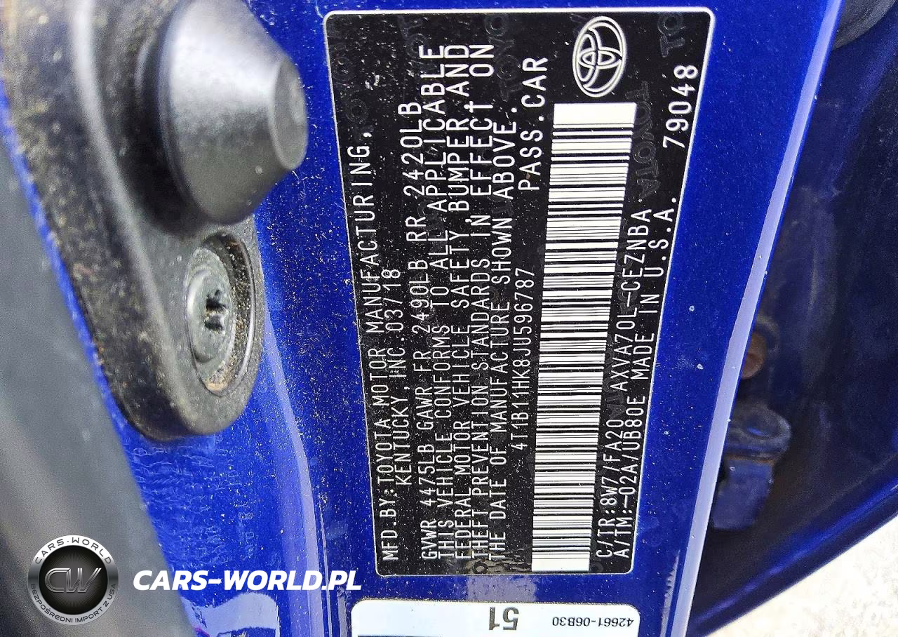 2018 Toyota Camry Le VIN:4T1B11HK8JU596787 - 12