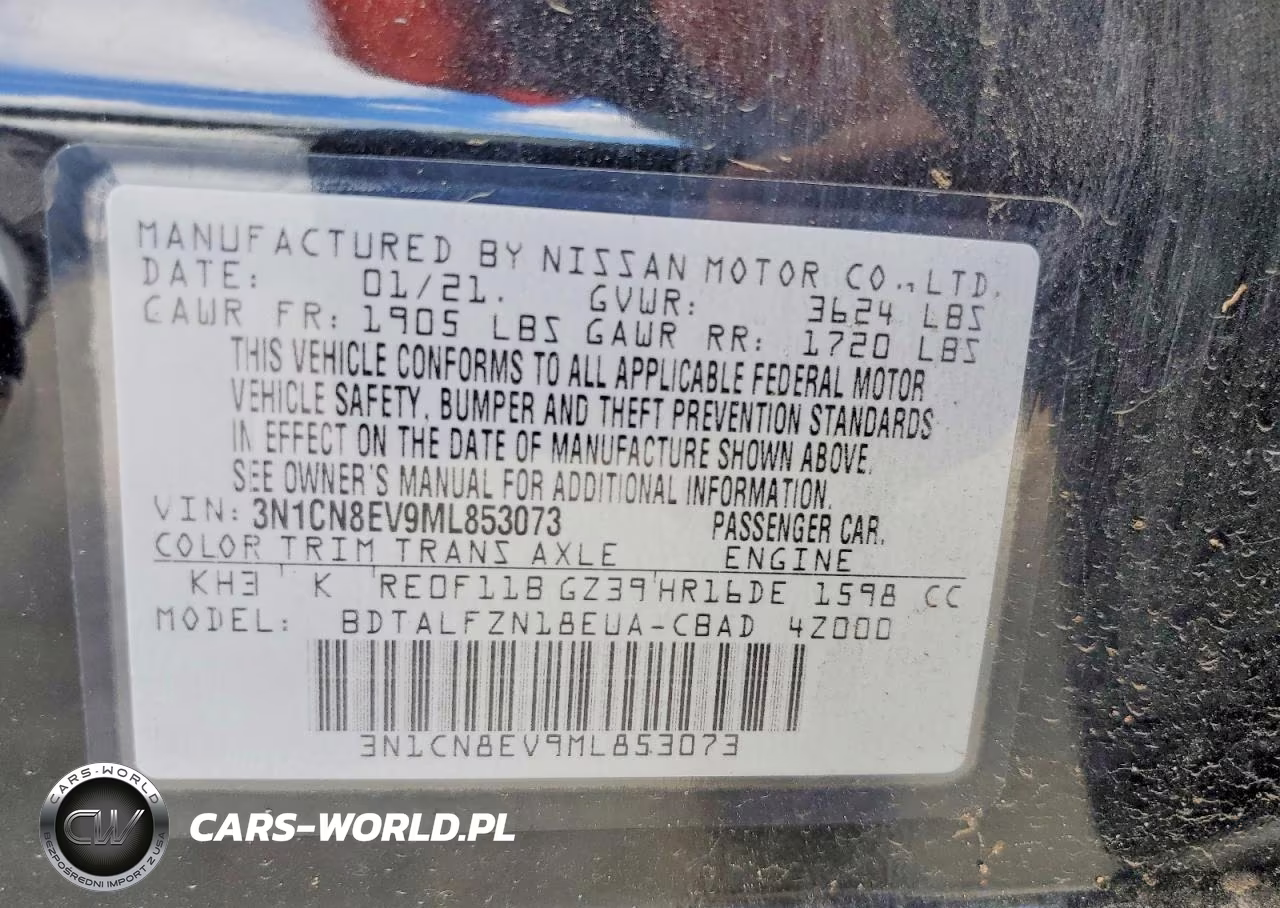 2021 Nissan Versa Sv VIN:3N1CN8EV9ML853073 - 13