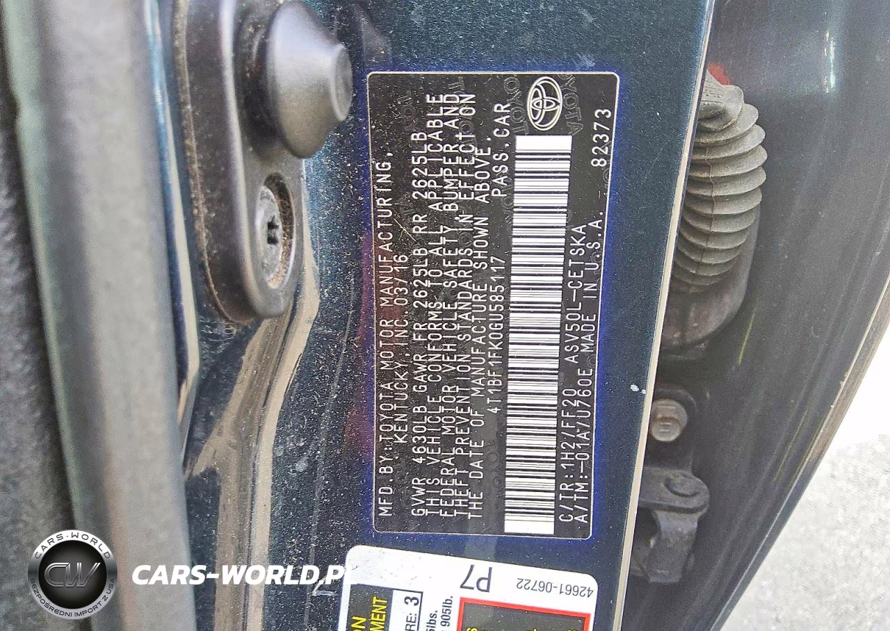 2016 Toyota Camry Se VIN:4T1BF1FK0GU585117 - 12