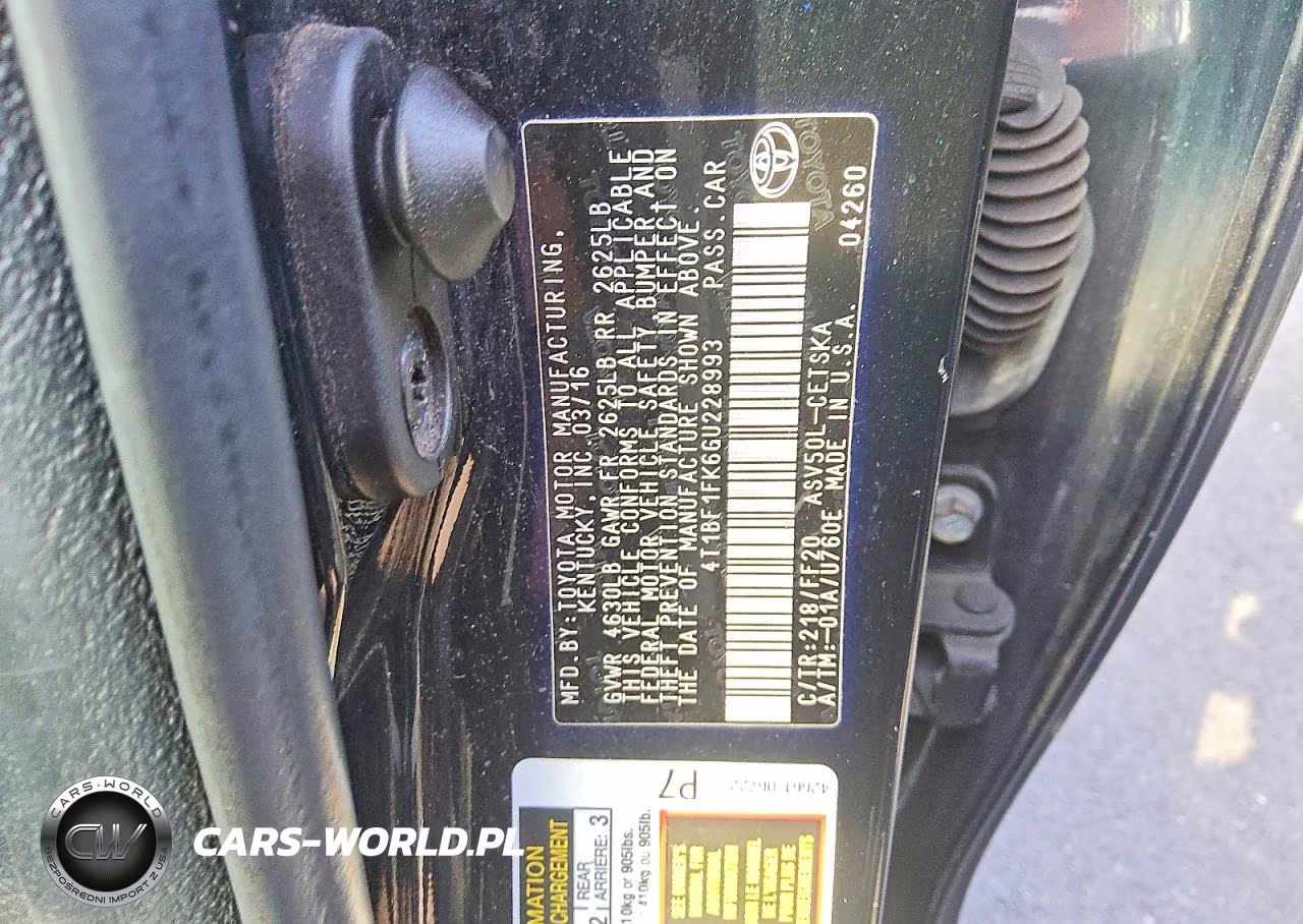 2016 Toyota Camry Se VIN:4T1BF1FK6GU228993 - 12