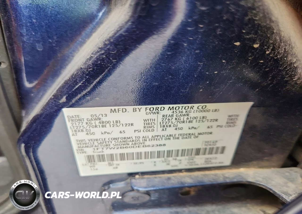 2013 Ford F250 Super Duty VIN:1FT7W2B60DEB62388 - 12