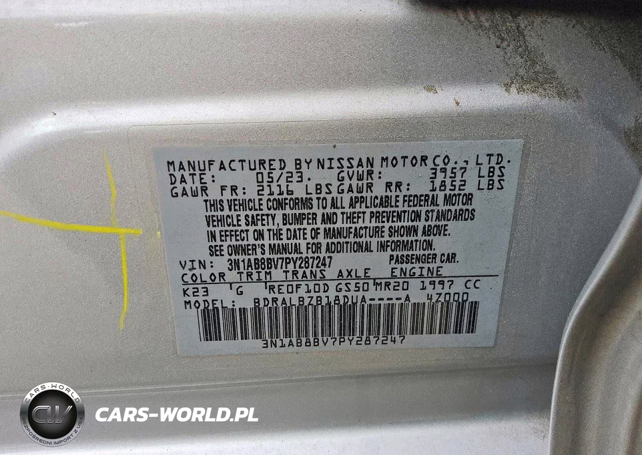 2023 Nissan Sentra S VIN:3N1AB8BV7PY287247 - 12