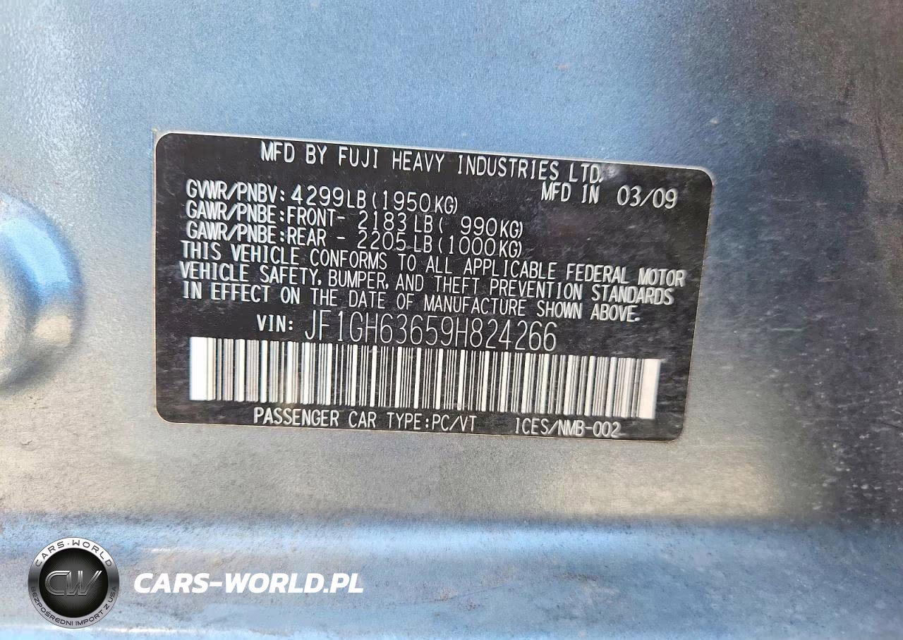 2009 Subaru Impreza Outback Sport VIN:JF1GH63659H824266 - 12