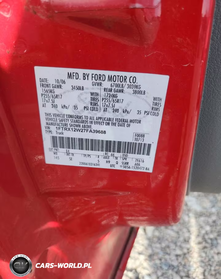 2007 Ford F150 VIN:1FTRX12W27FA39688 - 12