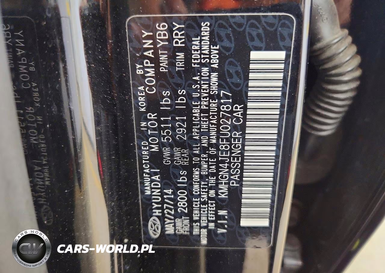 2015 Hyundai Genesis 3.8L VIN:KMHGN4JE8FU027817 - 12