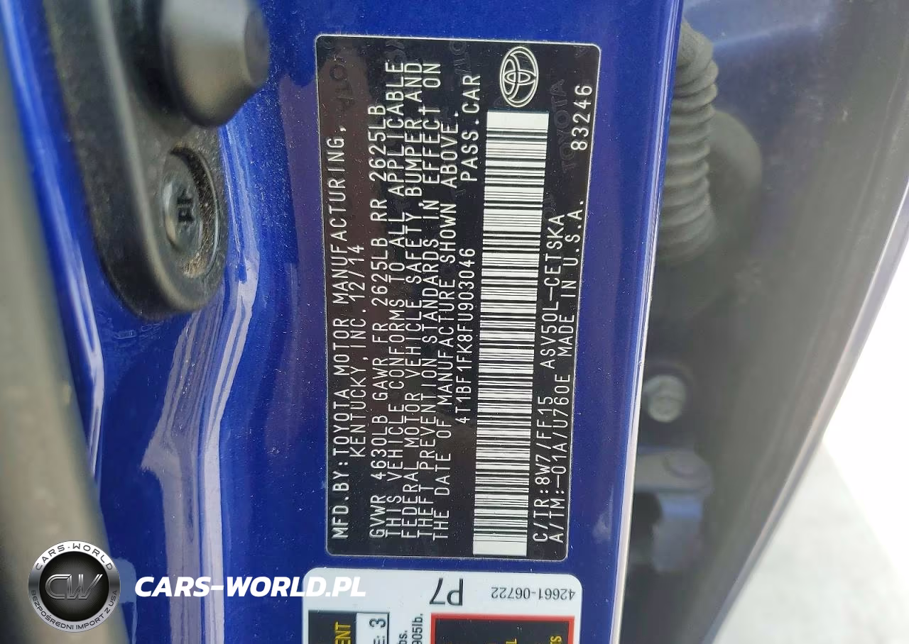 2015 Toyota Camry Se VIN:4T1BF1FK8FU903046 - 12