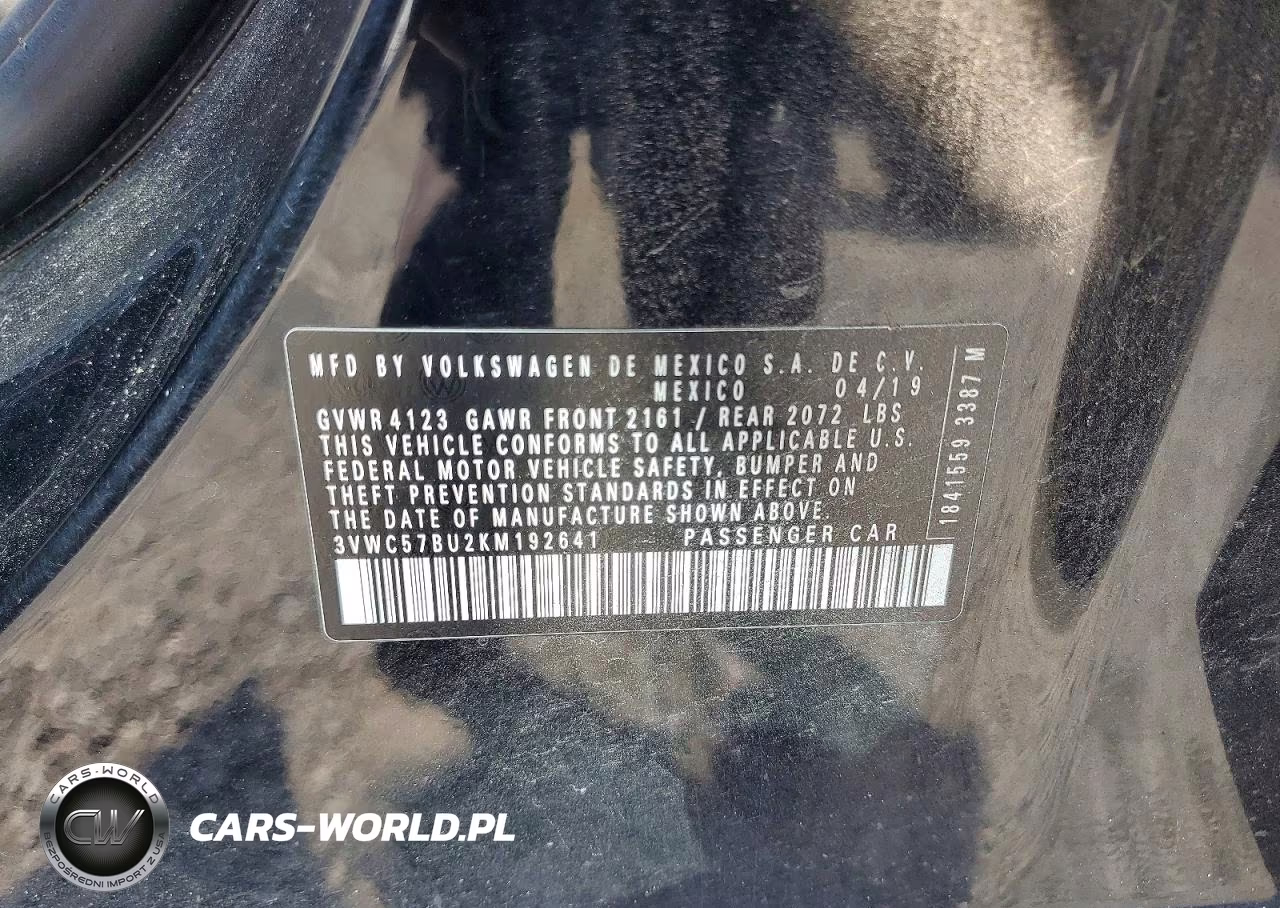 2019 Volkswagen Jetta S VIN:3VWC57BU2KM192641 - 12